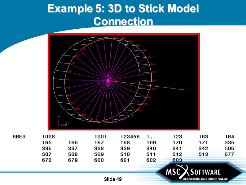 Slide 49 Example 5: 3D to Stick Model Connection